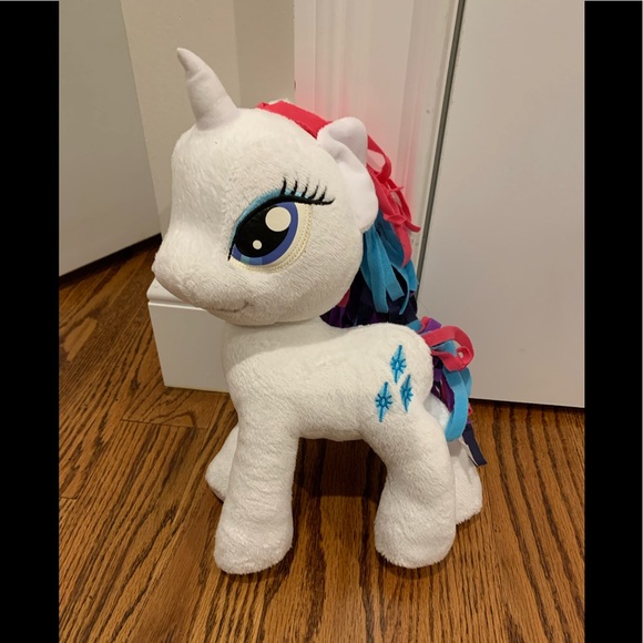 My Little Pony Funrise - Rarity - Pink Purple Mop Hair White Unicorn 12" Plush - Picture 1 of 6